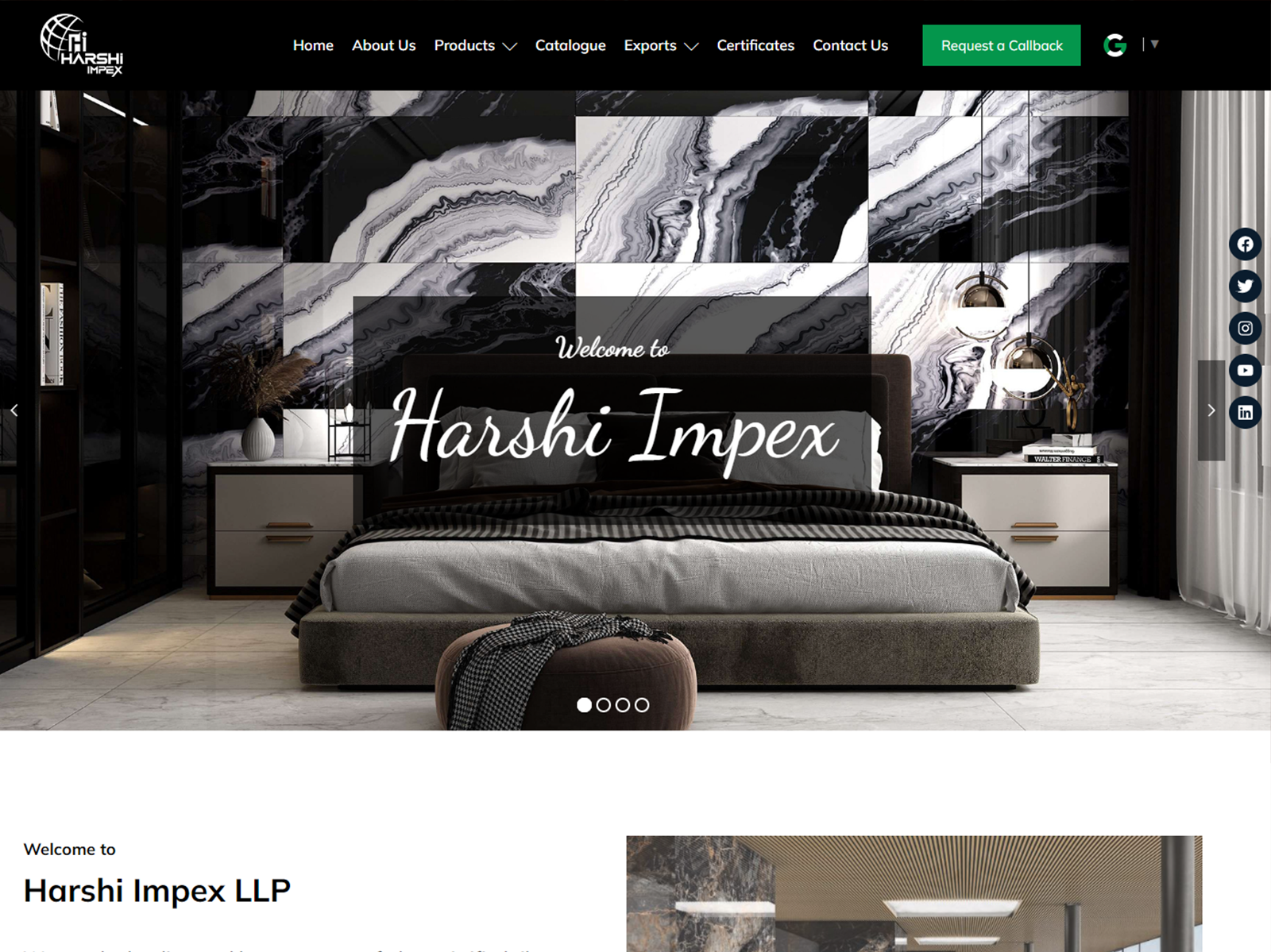 Tiles Export Website Design maker in Ahmedabad